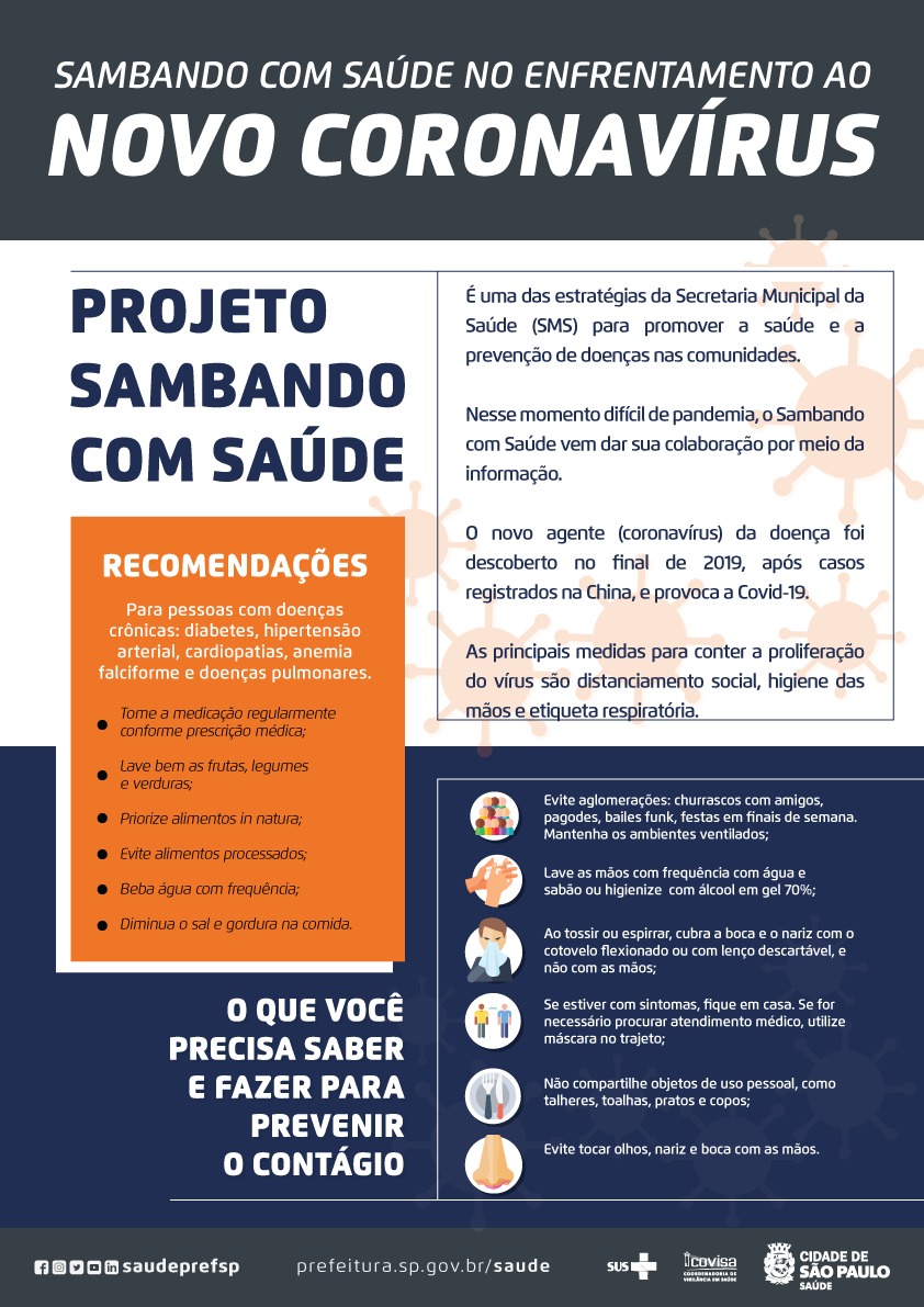 Cartaz sobre o projeto sambando com saúde